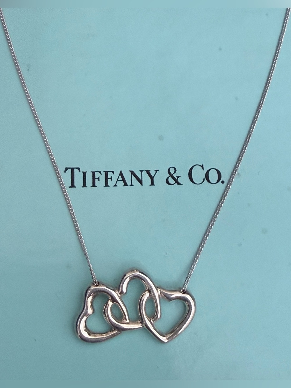 Tiffany & Co. Elsa Peretti Triple Open Heart Necklace